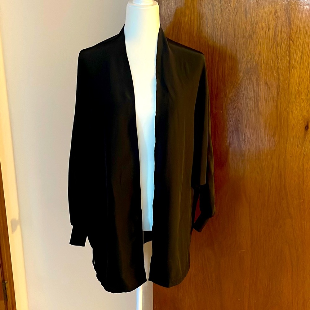 Campus Casuals Black Dolman Sleeved Satin Jacket.